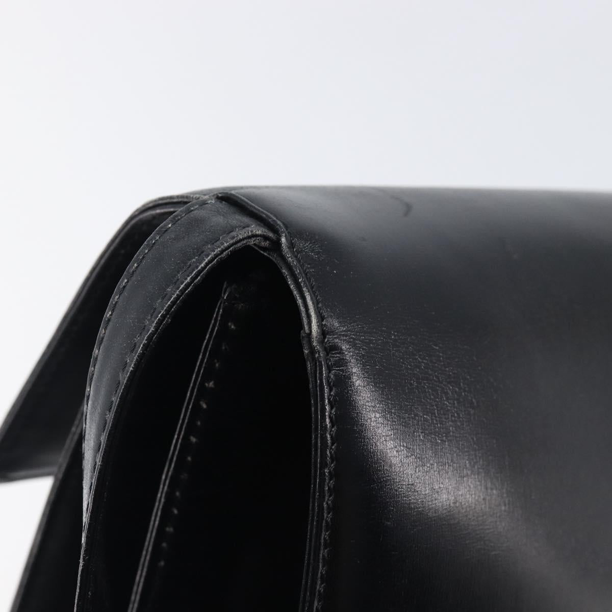 LOEWE Shoulder Bag Leather Black Gold Auth 206752