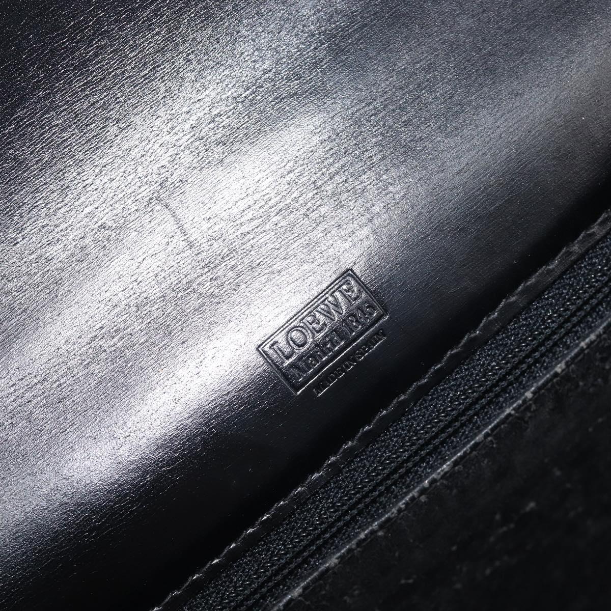 LOEWE Shoulder Bag Leather Black Gold Auth 206752