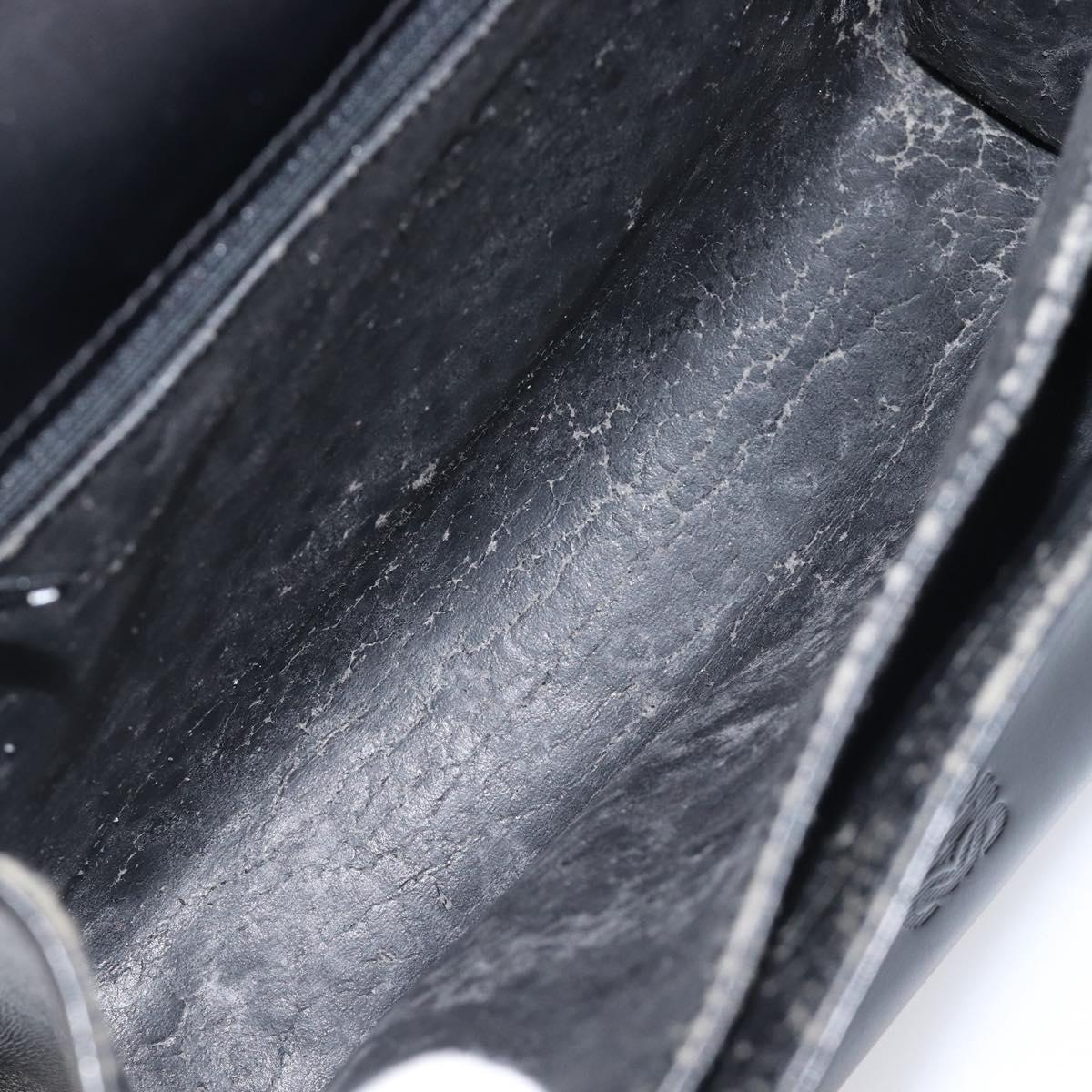 LOEWE Shoulder Bag Leather Black Gold Auth 206752