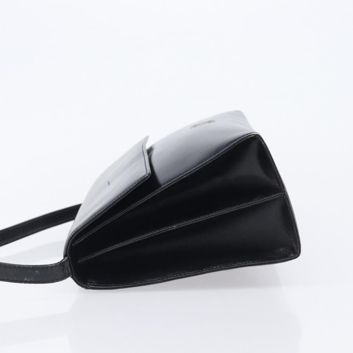 LOEWE Shoulder Bag Leather Black Gold Auth 206752