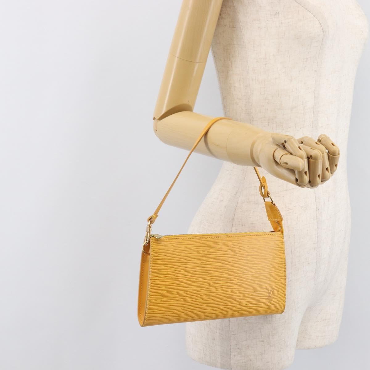 LOUIS VUITTON Epi Pochette Accessoires Pouch Yellow M52989 LV Auth 206757V