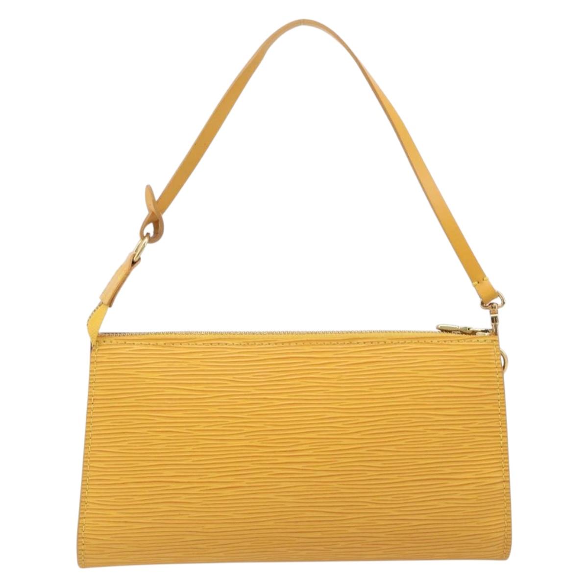 LOUIS VUITTON Epi Pochette Accessoires Pouch Yellow M52989 LV Auth 206757V