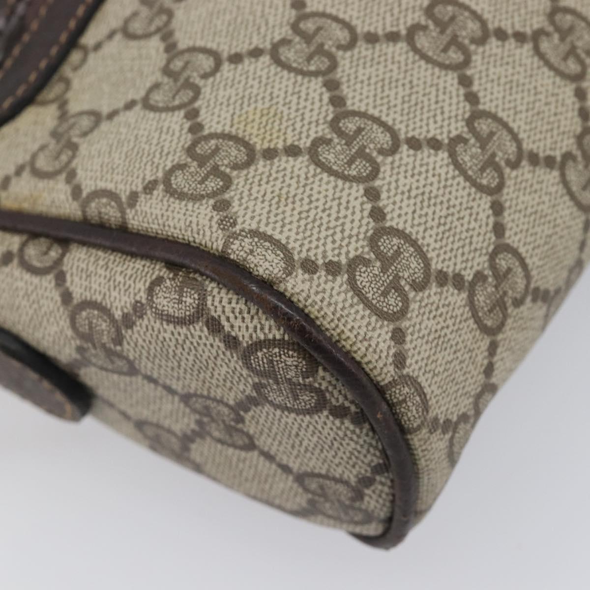 GUCCI GG Supreme Web Sherry Line Bag PVC Beige Gold 51 01 3552 Auth 206765