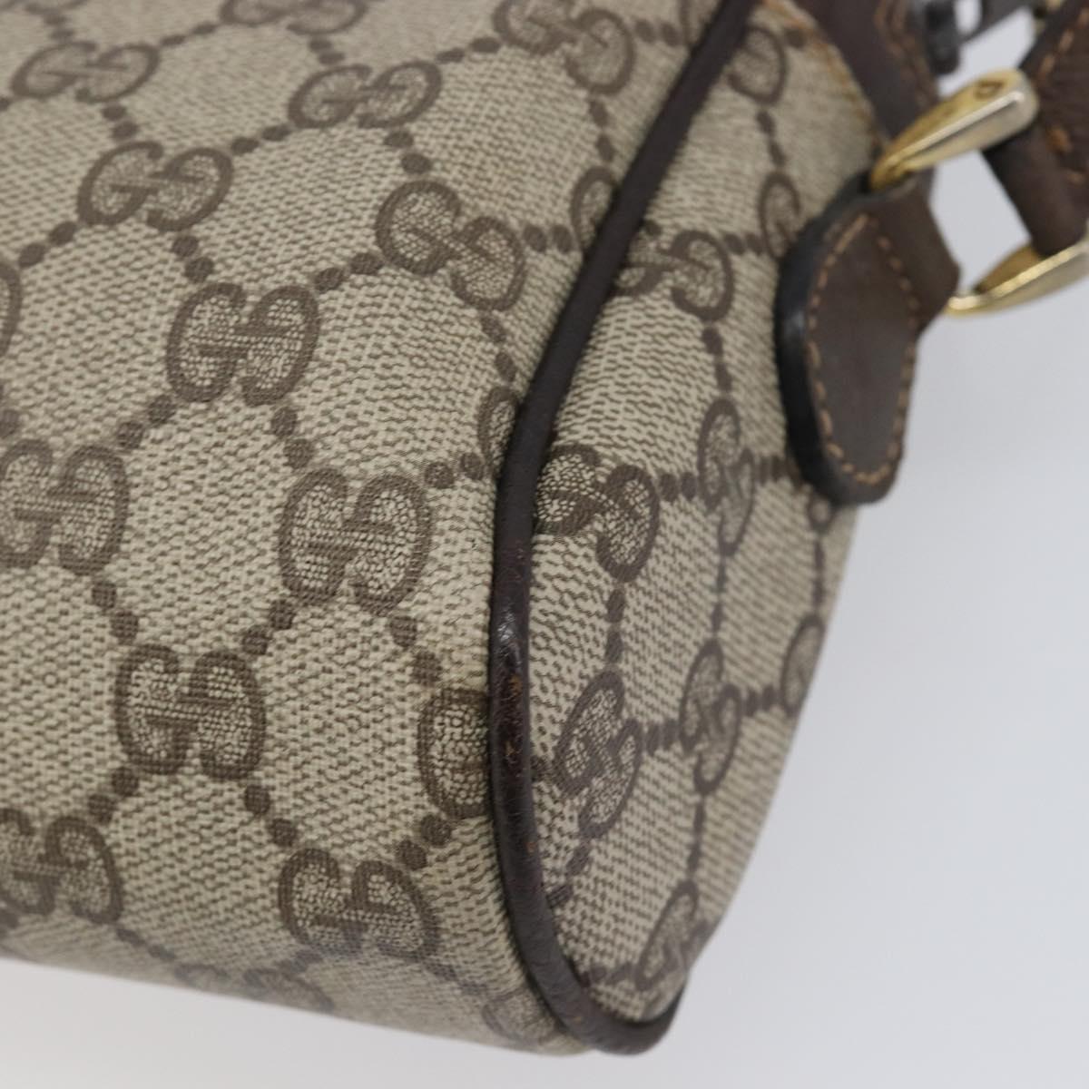 GUCCI GG Supreme Web Sherry Line Bag PVC Beige Gold 51 01 3552 Auth 206765