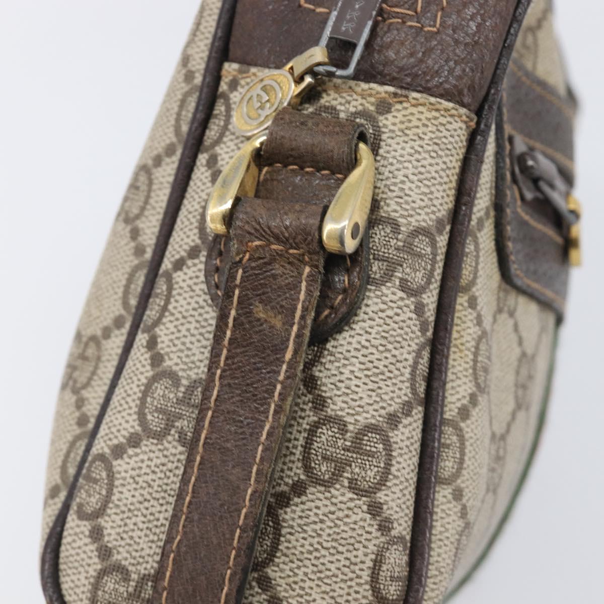 GUCCI GG Supreme Web Sherry Line Bag PVC Beige Gold 51 01 3552 Auth 206765