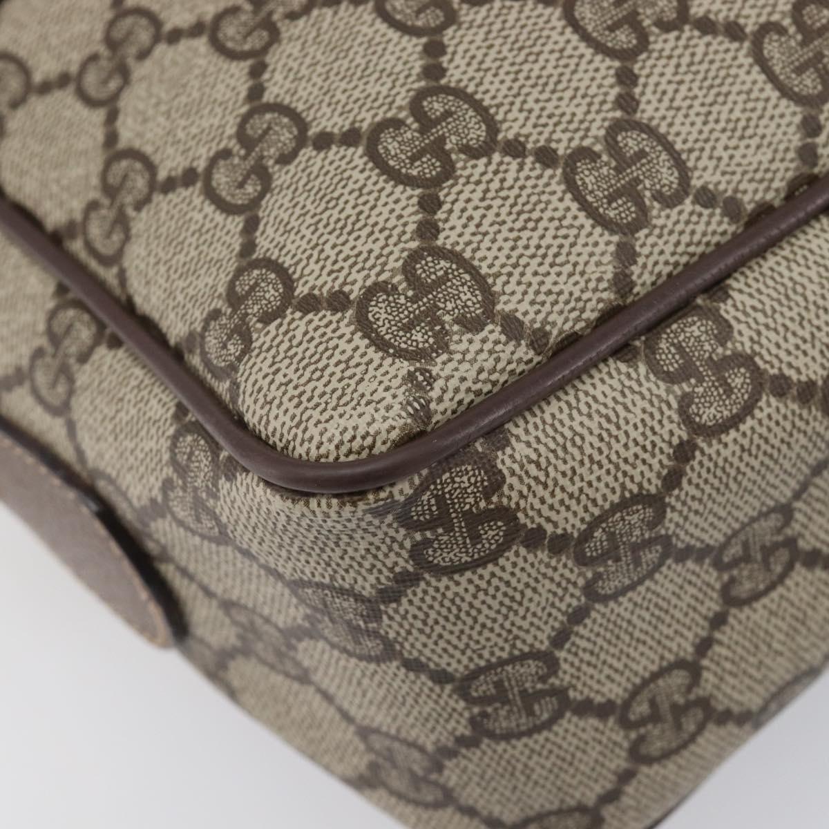 GUCCI GG Supreme Shoulder Bag PVC Beige Gold Auth 206766