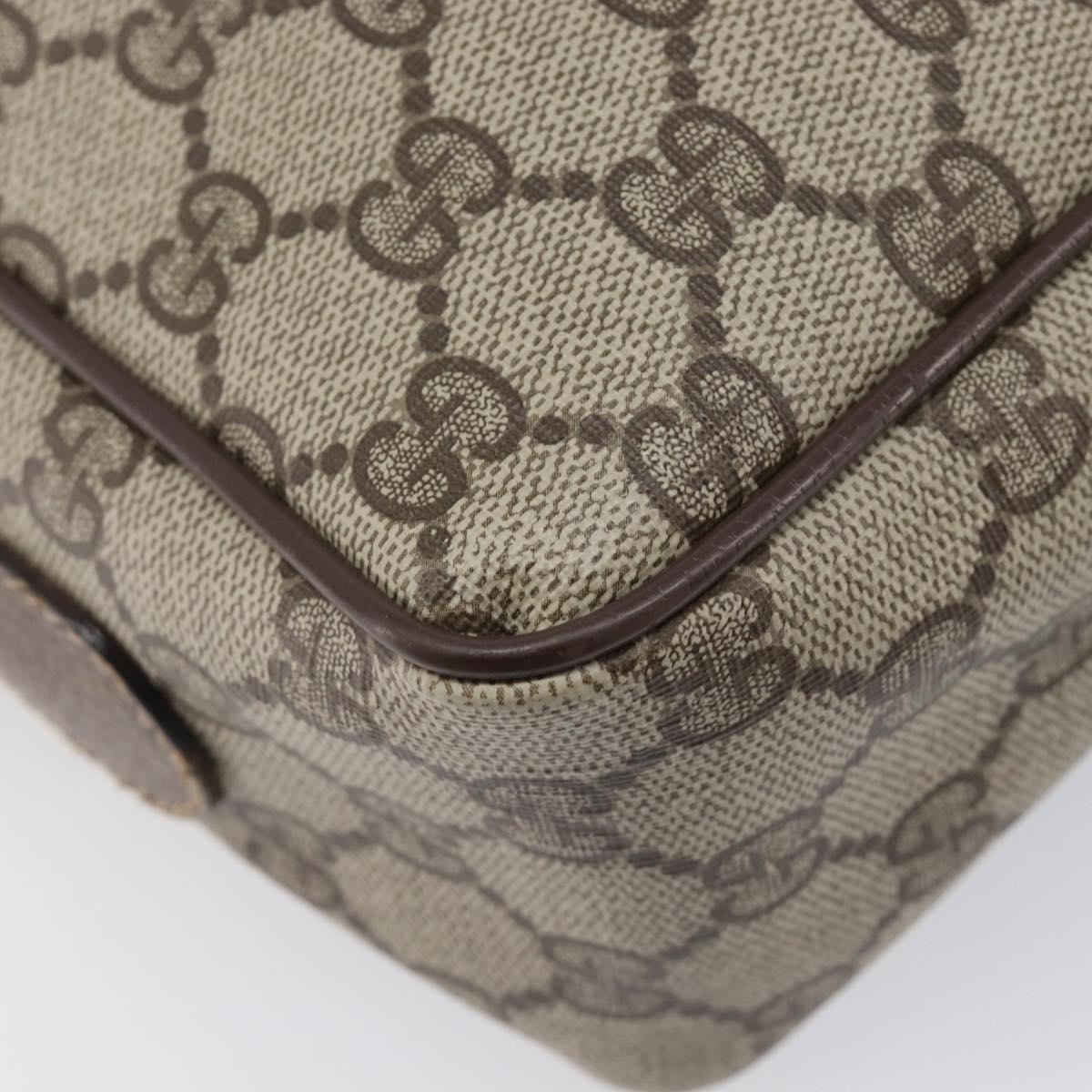 GUCCI GG Supreme Shoulder Bag PVC Beige Gold Auth 206766