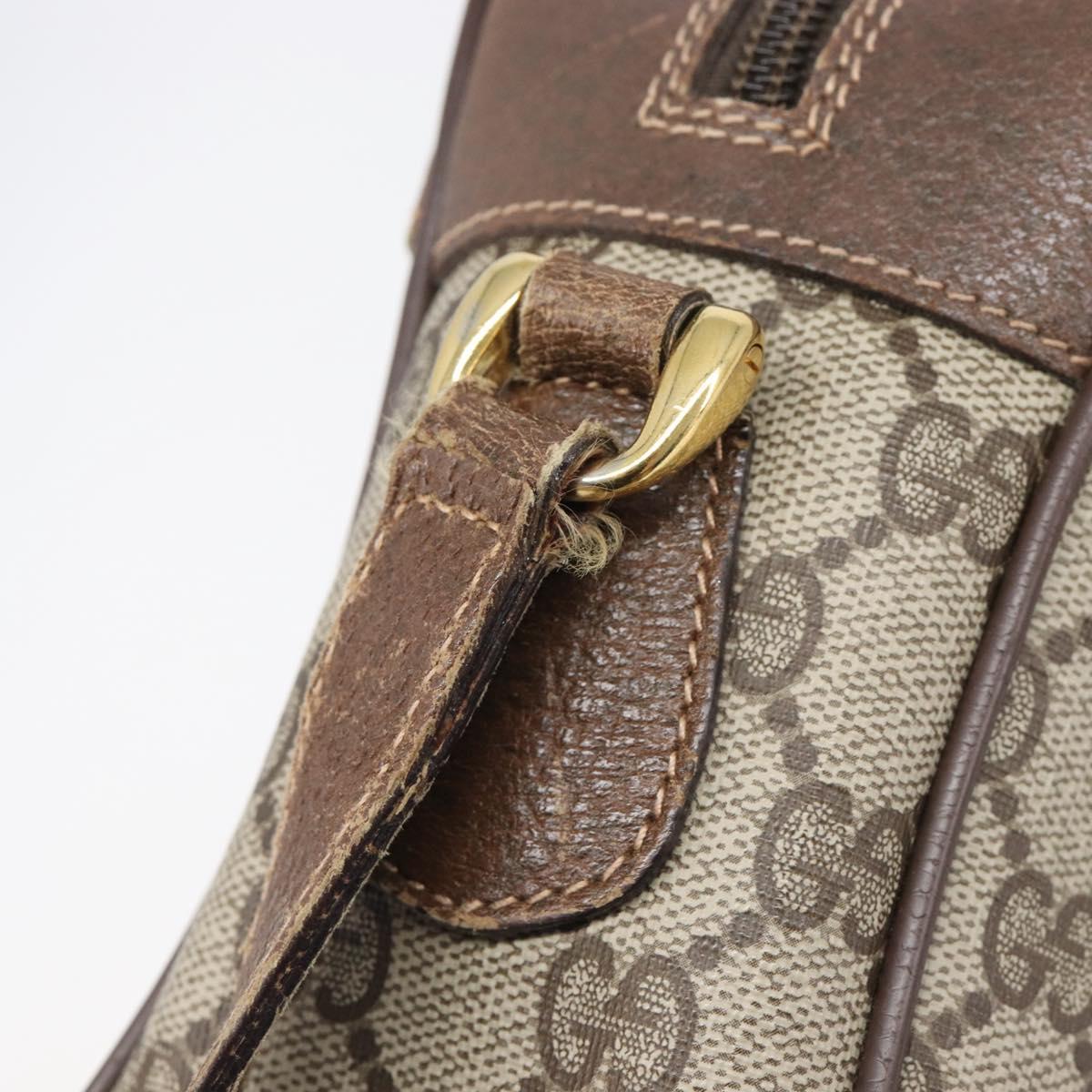 GUCCI GG Supreme Shoulder Bag PVC Beige Gold Auth 206766