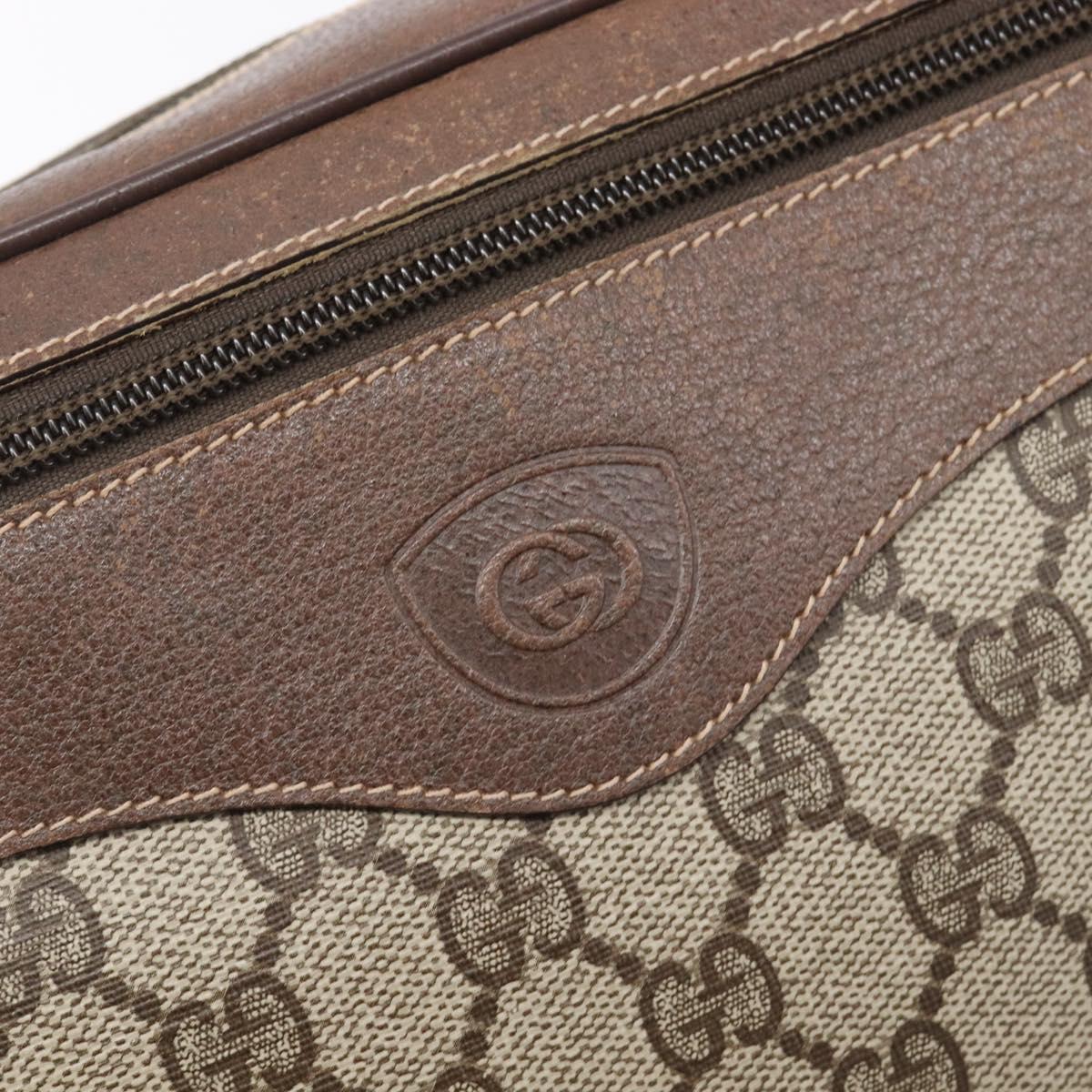 GUCCI GG Supreme Shoulder Bag PVC Beige Gold Auth 206766