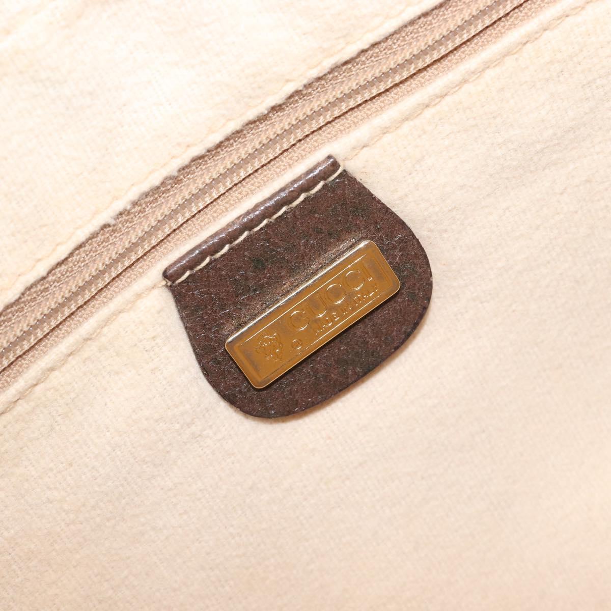 GUCCI GG Supreme Shoulder Bag PVC Beige Gold Auth 206766