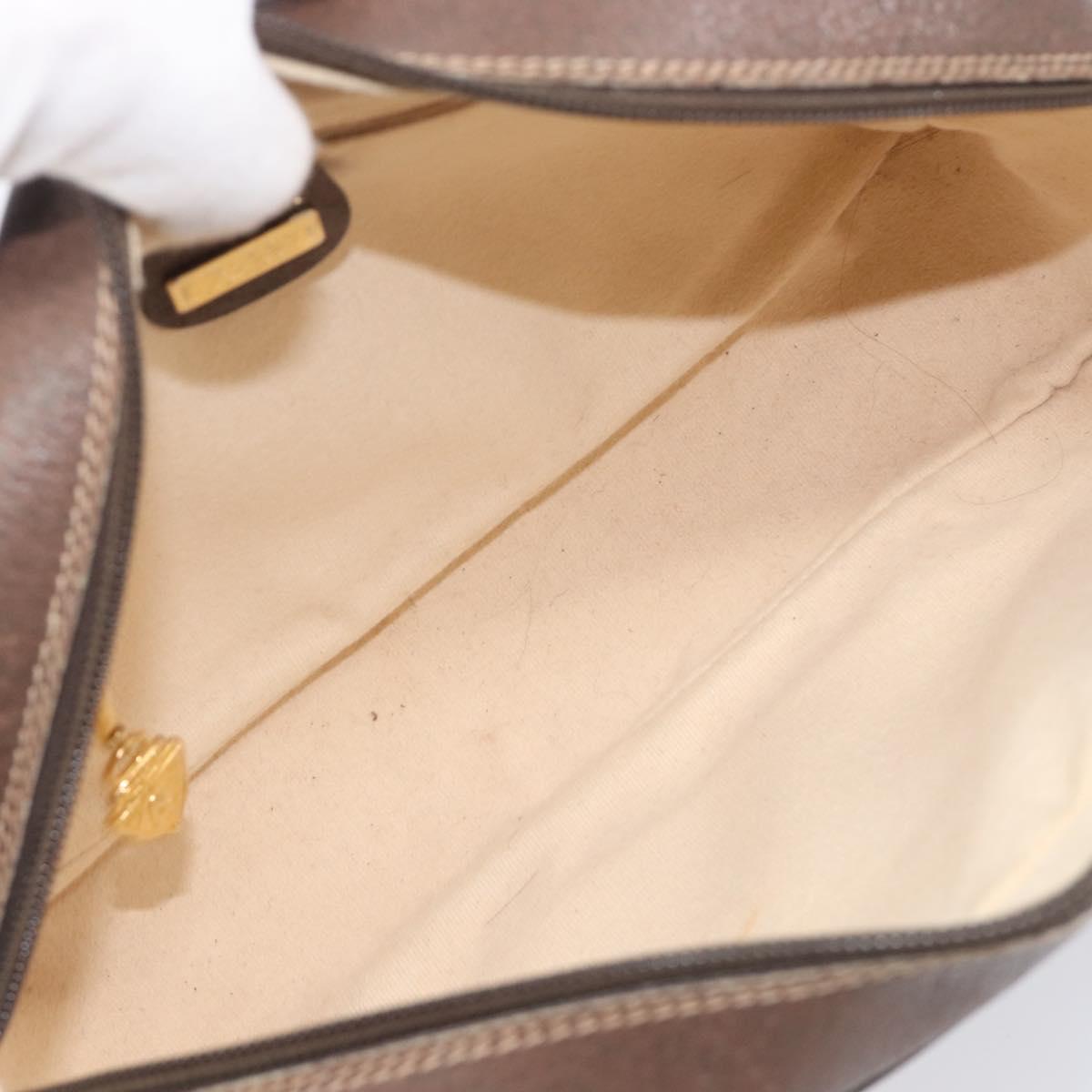 GUCCI GG Supreme Shoulder Bag PVC Beige Gold Auth 206766