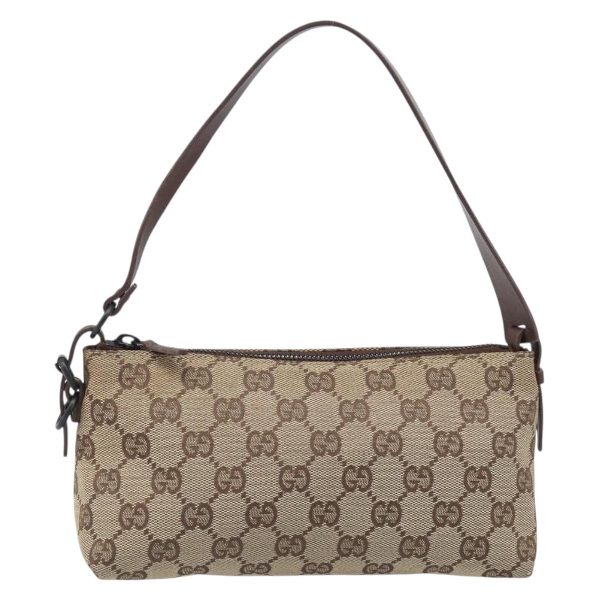 GUCCI GG Canvas Accessory Pouch Beige 103399 Auth 206767A