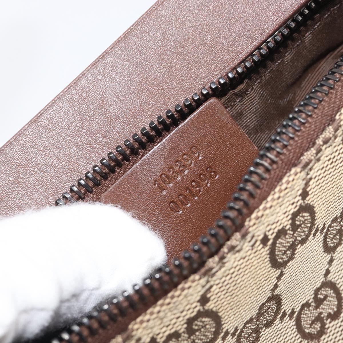GUCCI GG Canvas Accessory Pouch Beige 103399 Auth 206767A