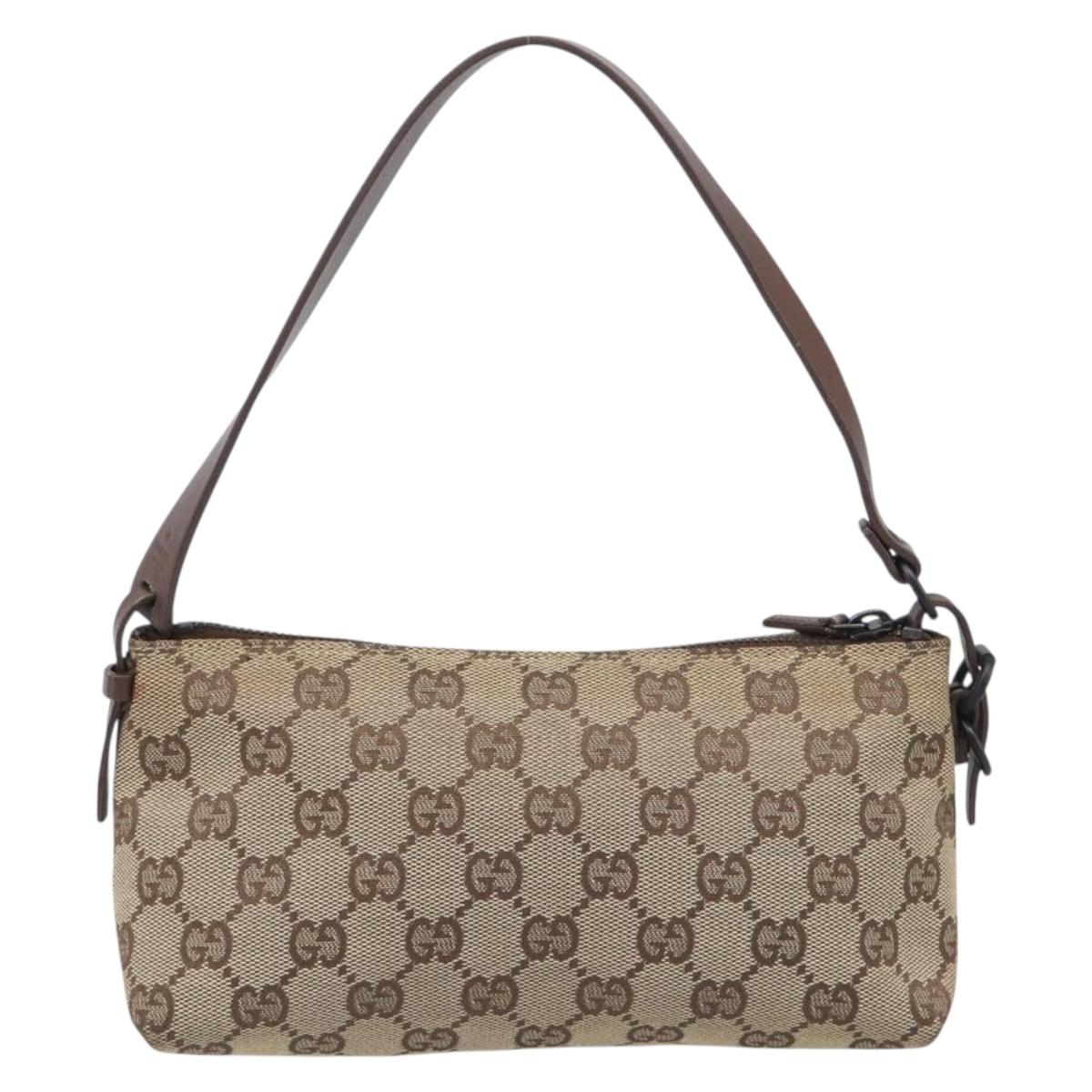 GUCCI GG Canvas Accessory Pouch Beige 103399 Auth 206767A