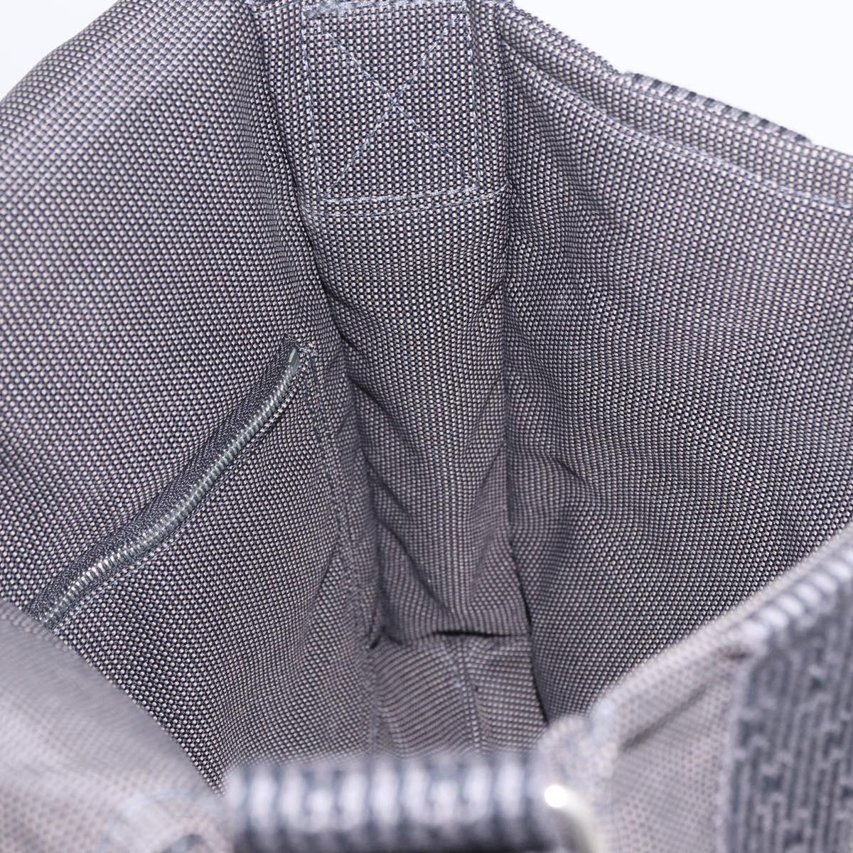 HERMES Her Line Bassus PM Shoulder Bag Canvas Gray Silver Auth 206771A