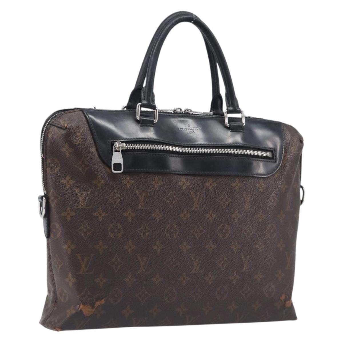 LOUIS VUITTON Monogram Macassar Porte DocumentsJules Black M54019 LV Auth 206772