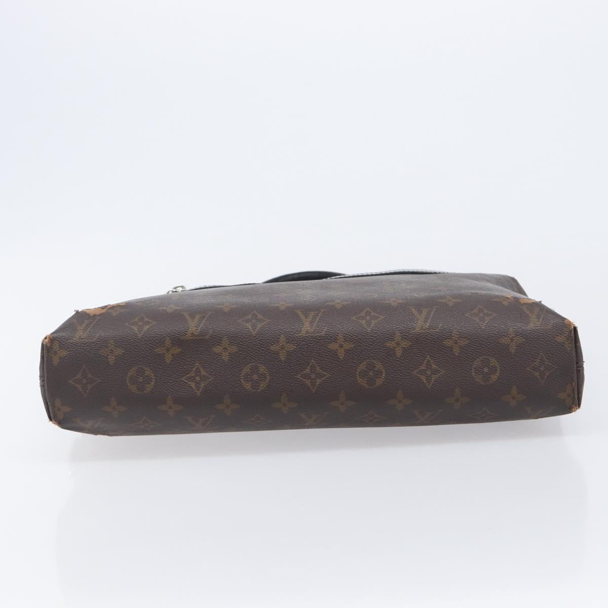 LOUIS VUITTON Monogram Macassar Porte DocumentsJules Black M54019 LV Auth 206772