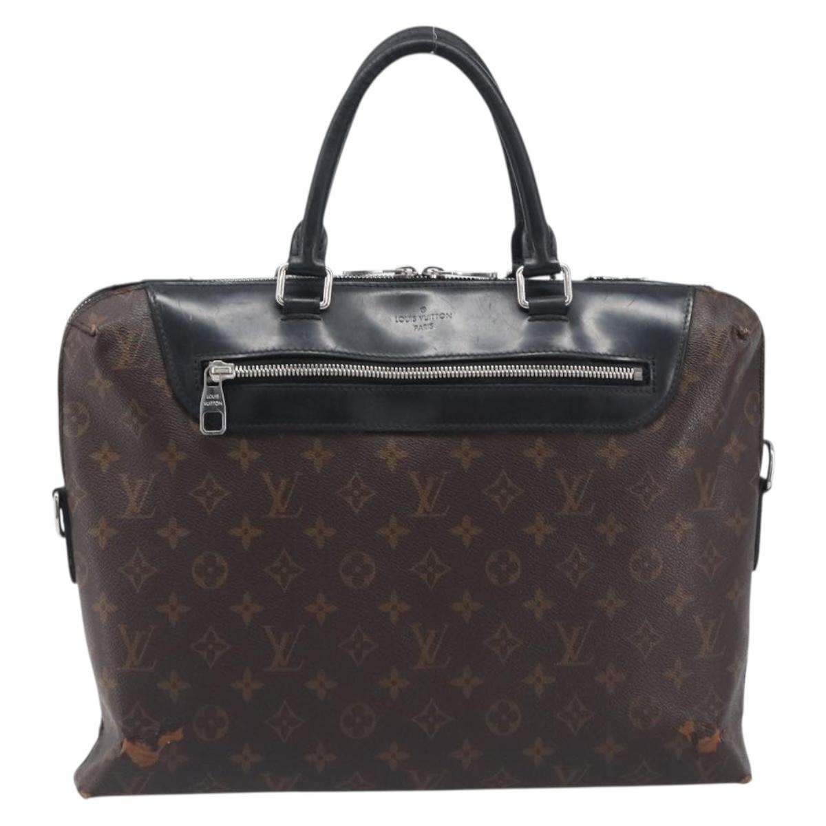 LOUIS VUITTON Monogram Macassar Porte DocumentsJules Black M54019 LV Auth 206772