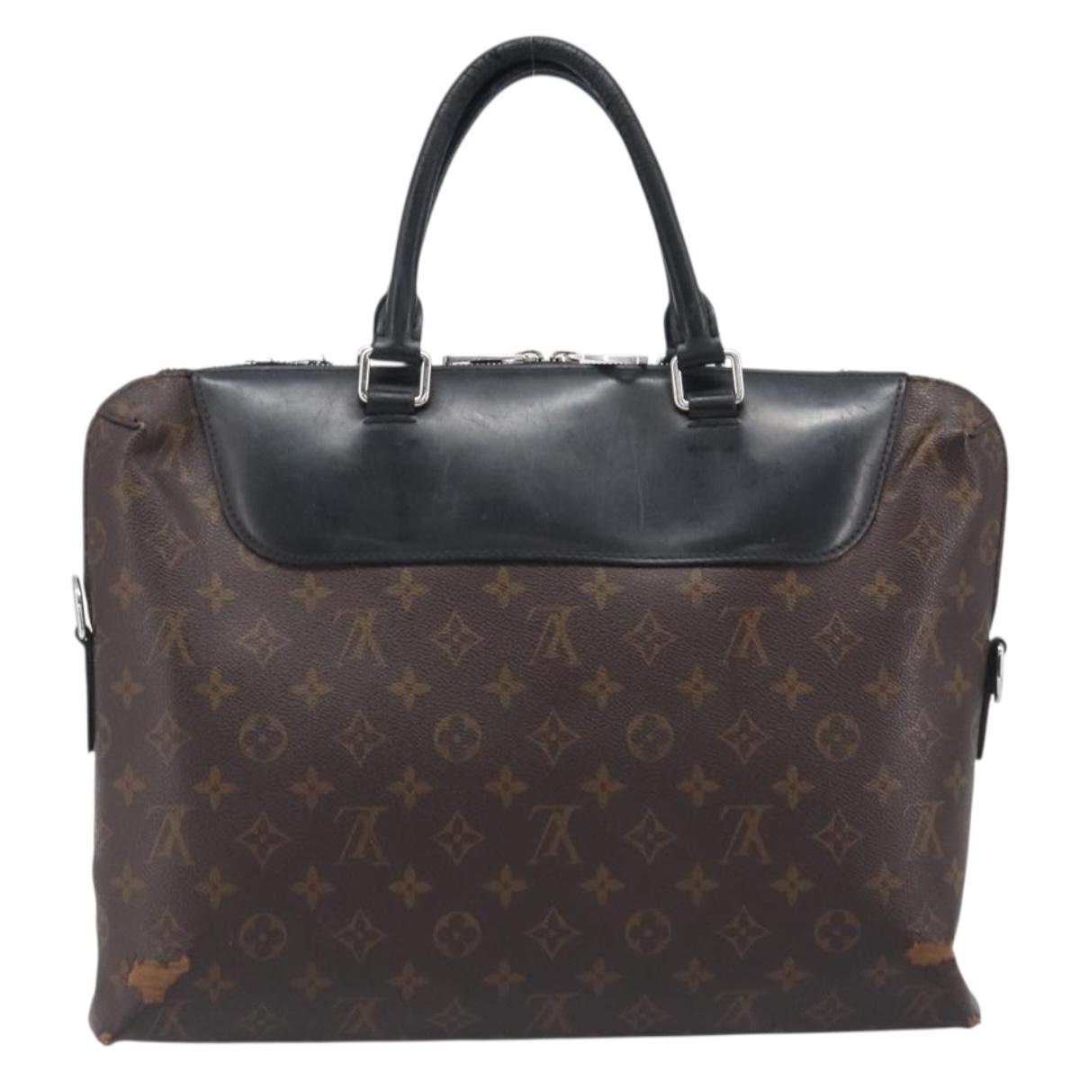 LOUIS VUITTON Monogram Macassar Porte DocumentsJules Black M54019 LV Auth 206772