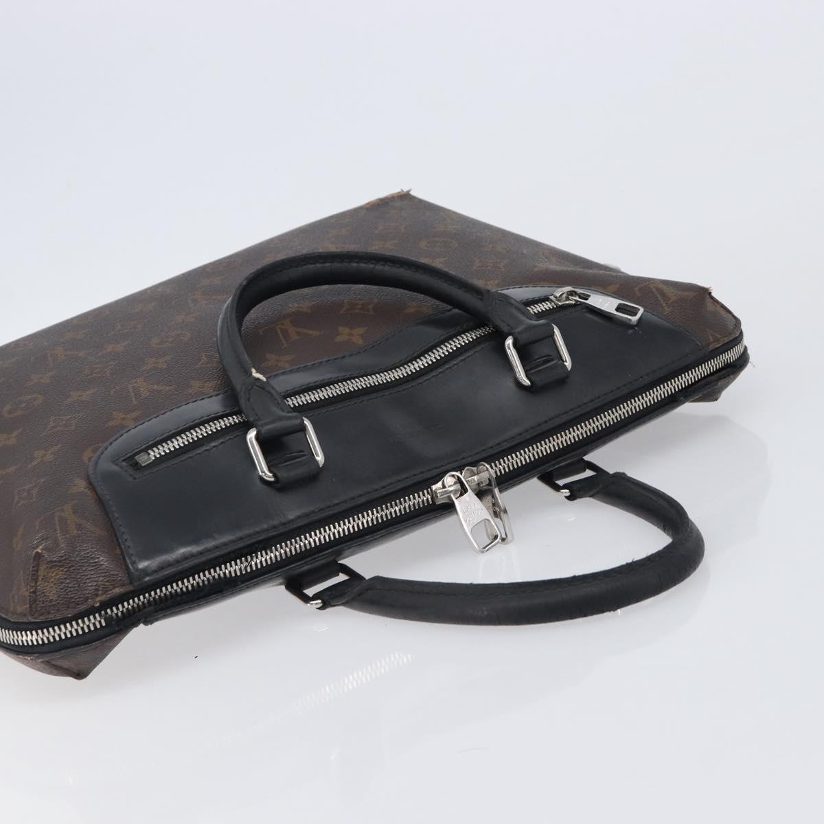 LOUIS VUITTON Monogram Macassar Porte DocumentsJules Black M54019 LV Auth 206772