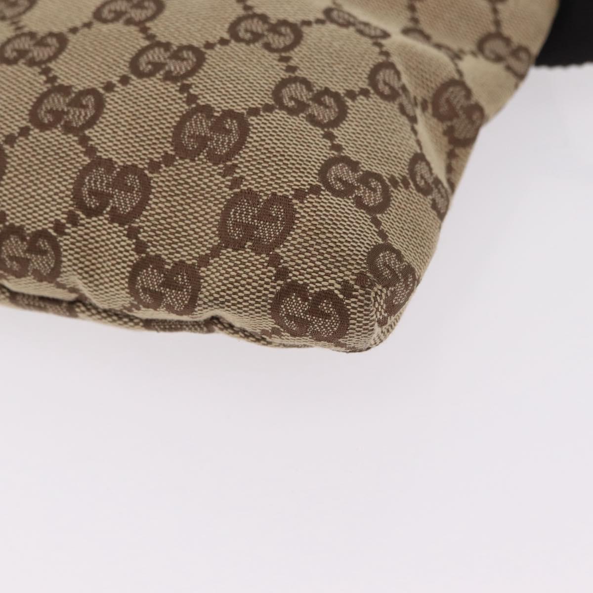 GUCCI GG Canvas Waist bag Beige Silver 28566 Auth 206776A