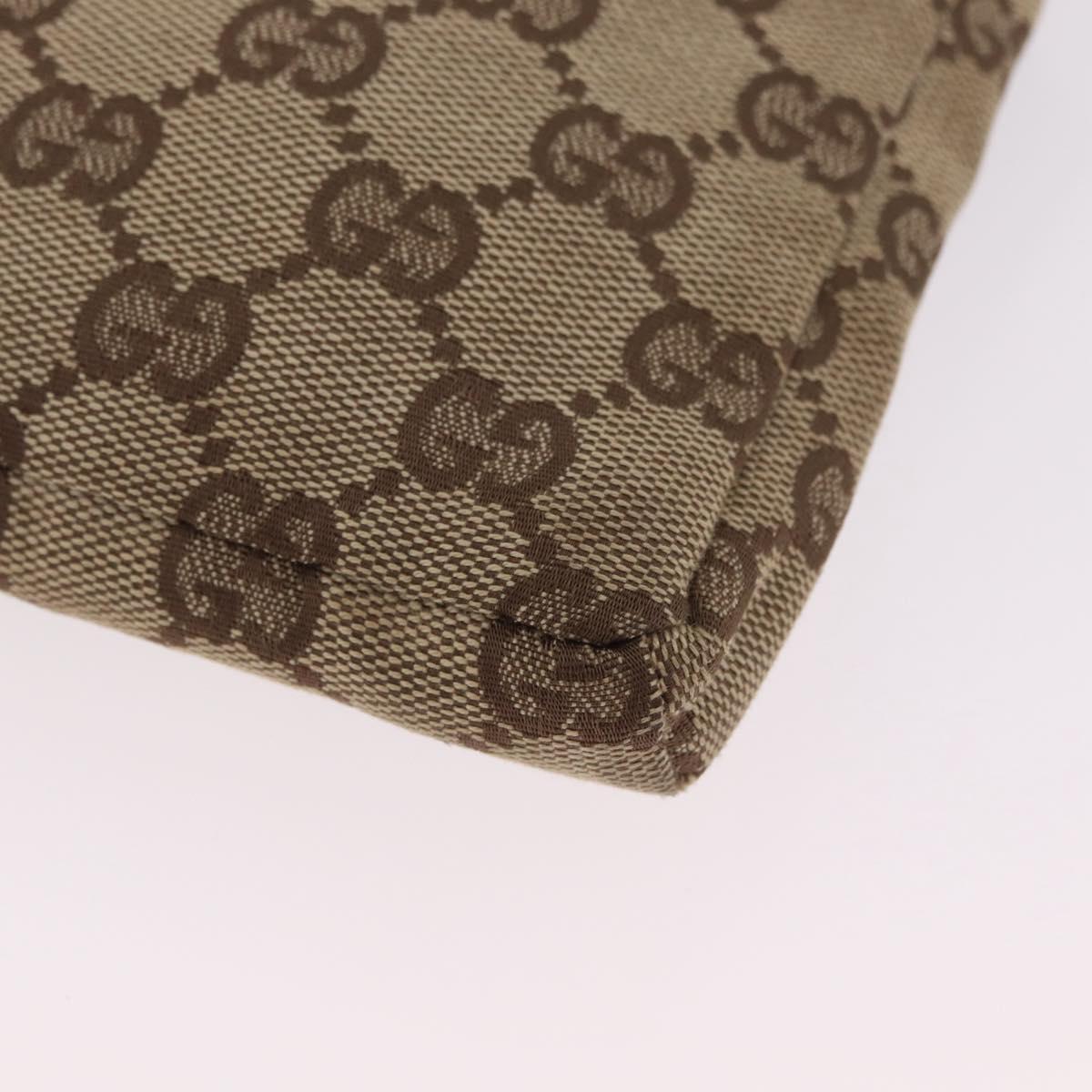 GUCCI GG Canvas Waist bag Beige Silver 28566 Auth 206776A