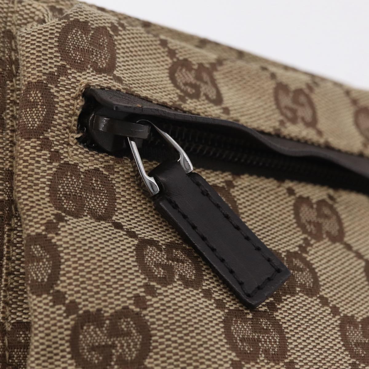GUCCI GG Canvas Waist bag Beige Silver 28566 Auth 206776A