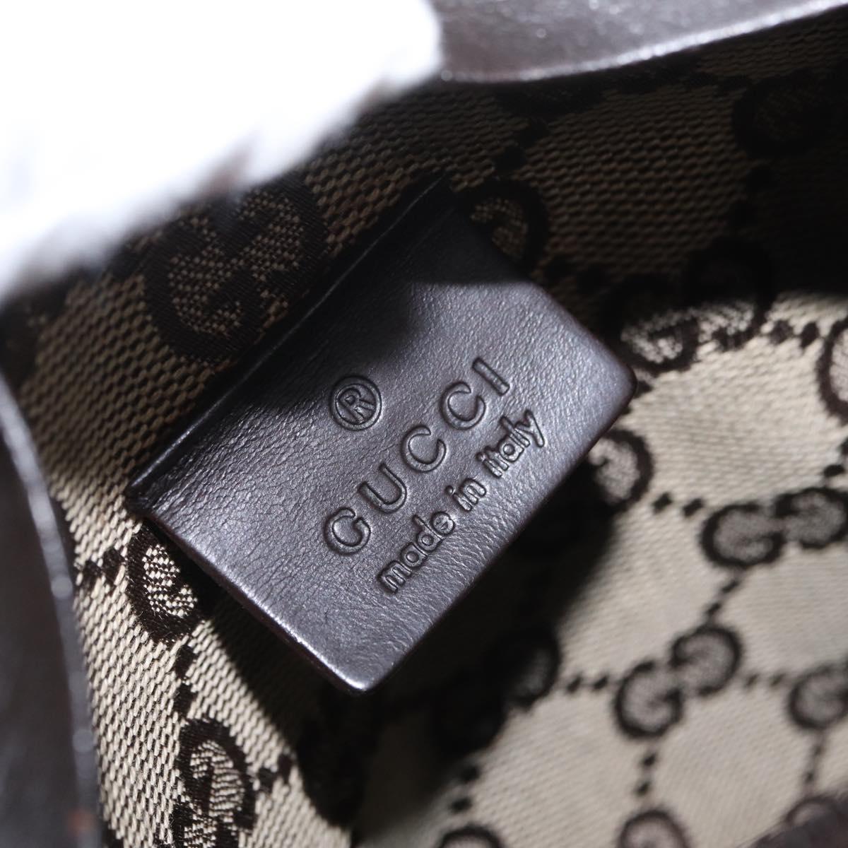 GUCCI GG Canvas Waist bag Beige Silver 28566 Auth 206776A