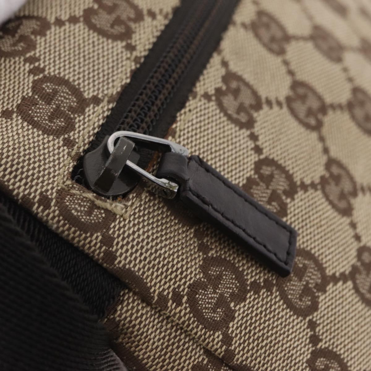 GUCCI GG Canvas Waist bag Beige Silver 28566 Auth 206776A