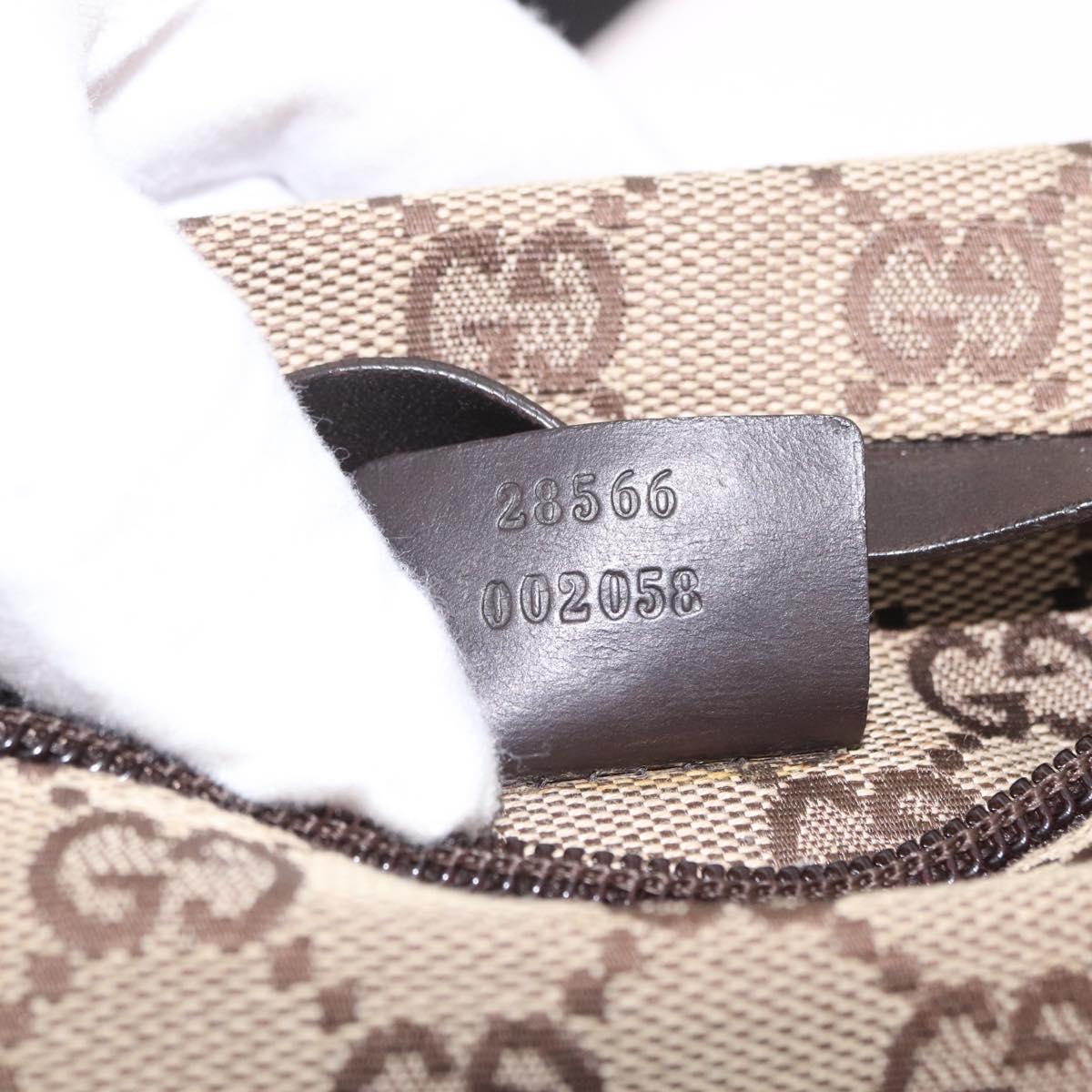 GUCCI GG Canvas Waist bag Beige Silver 28566 Auth 206776A