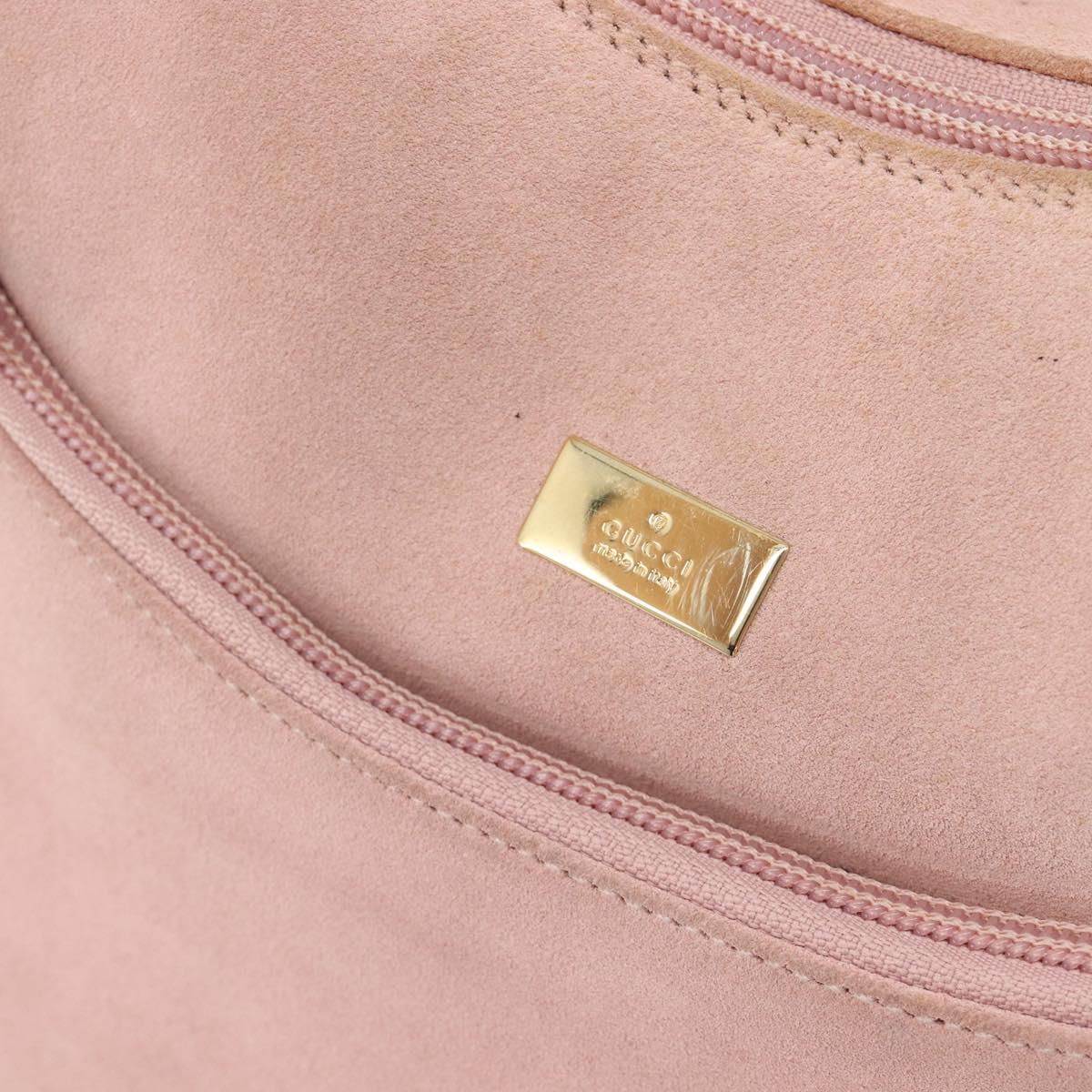 GUCCI Shoulder Bag Suede Pink Gold 001 3386 1705 Auth 206783A