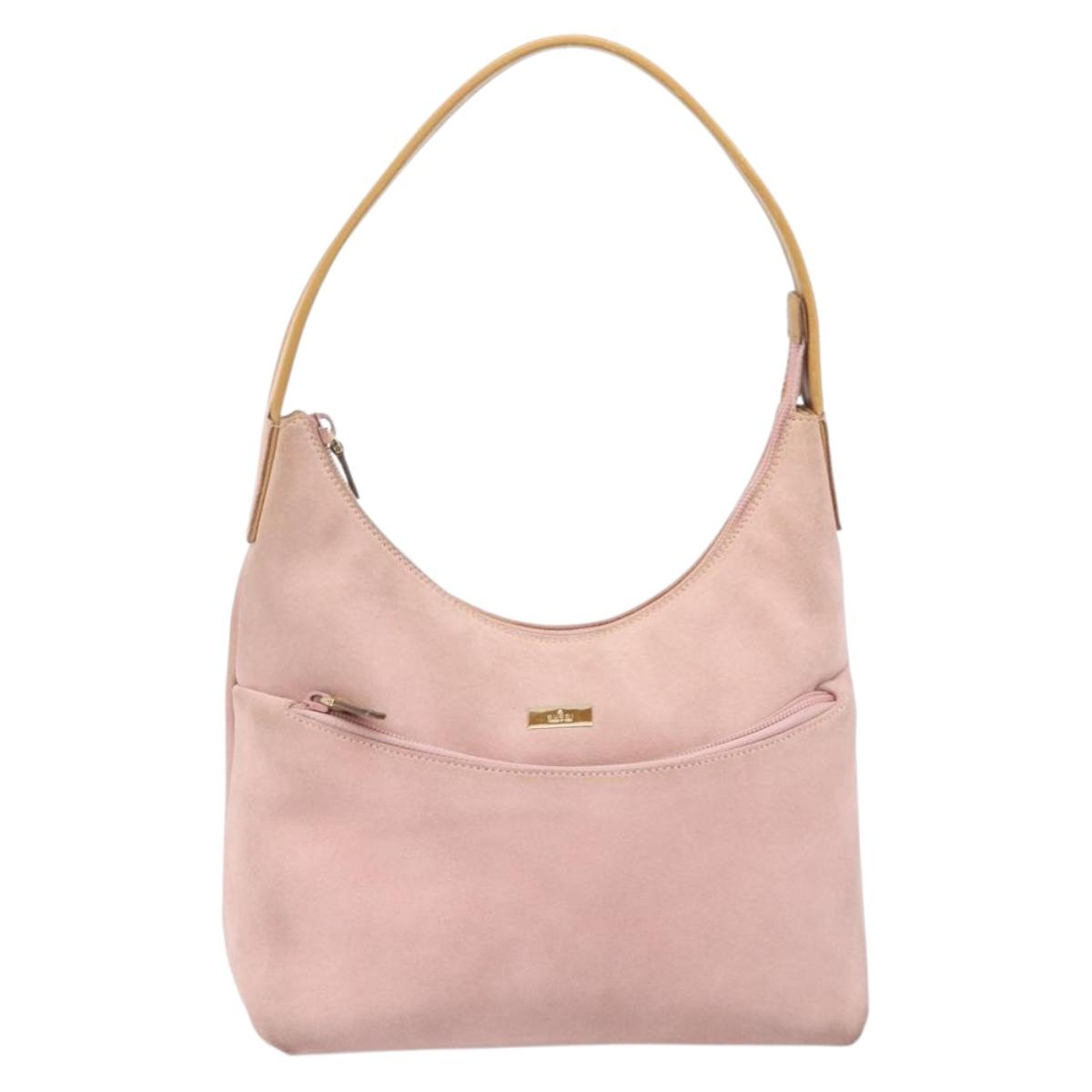 GUCCI Shoulder Bag Suede Pink Gold 001 3386 1705 Auth 206783A