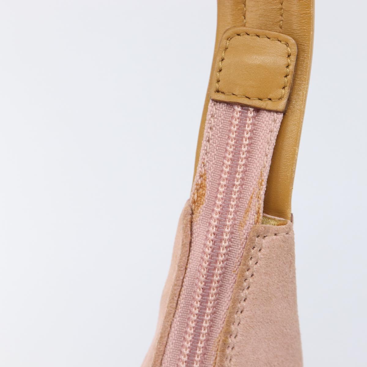 GUCCI Shoulder Bag Suede Pink Gold 001 3386 1705 Auth 206783A