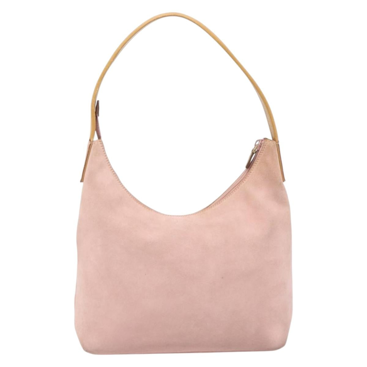 GUCCI Shoulder Bag Suede Pink Gold 001 3386 1705 Auth 206783A
