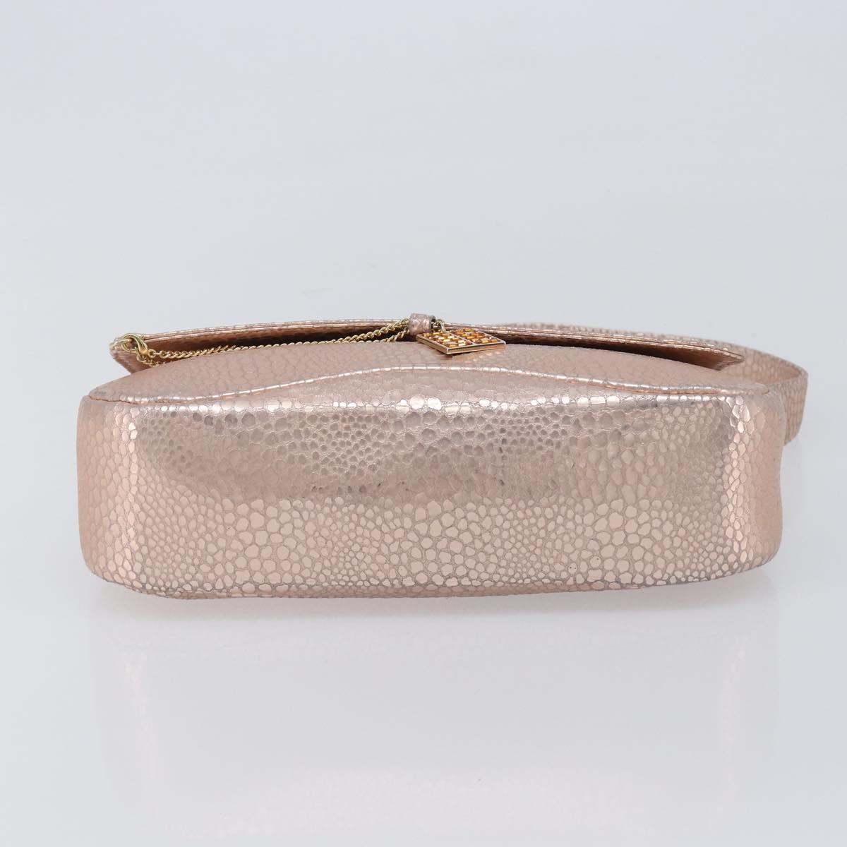 GIVENCHY Shoulder Bag Leather Pink Gold Auth 206784M