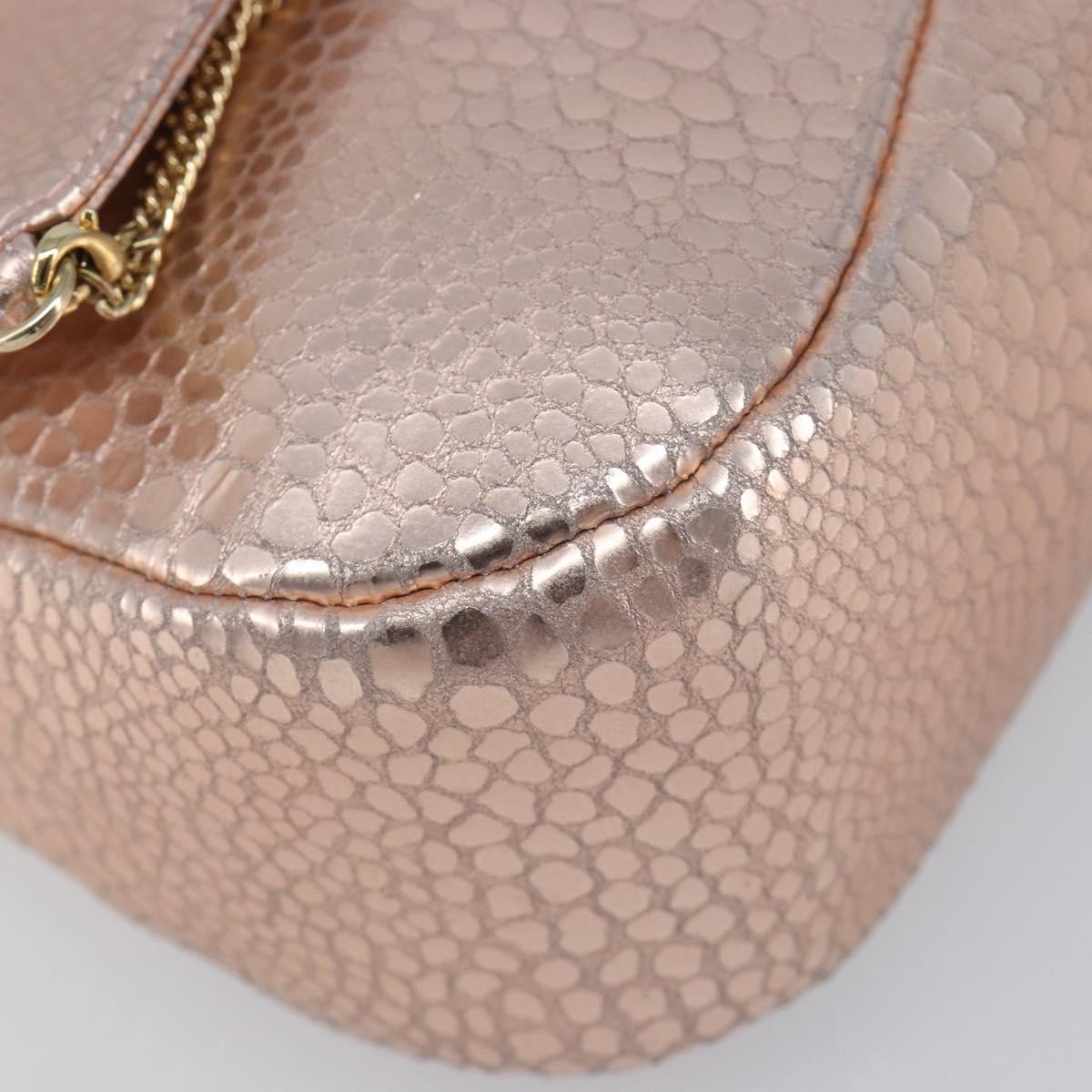 GIVENCHY Shoulder Bag Leather Pink Gold Auth 206784M