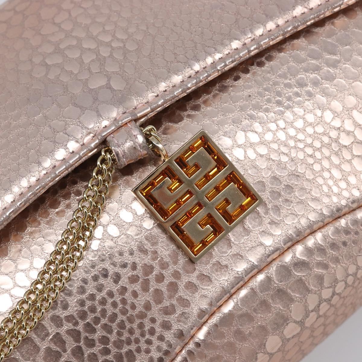 GIVENCHY Shoulder Bag Leather Pink Gold Auth 206784M