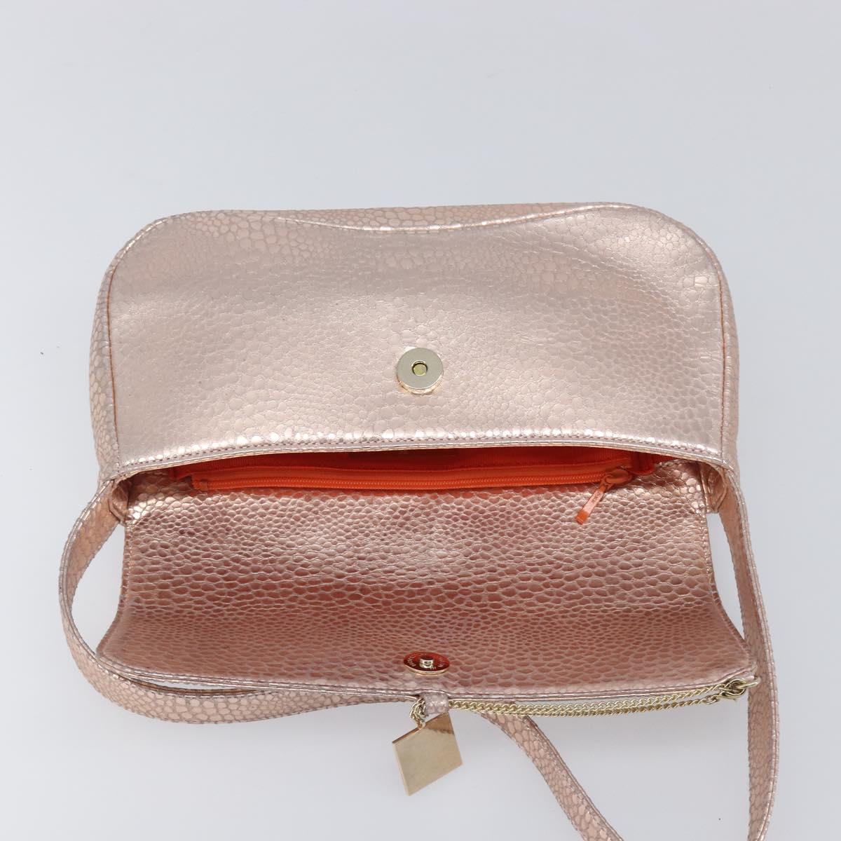 GIVENCHY Shoulder Bag Leather Pink Gold Auth 206784M
