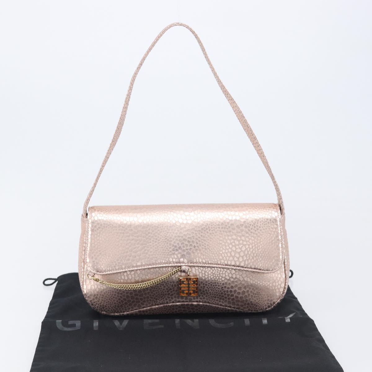 GIVENCHY Shoulder Bag Leather Pink Gold Auth 206784M