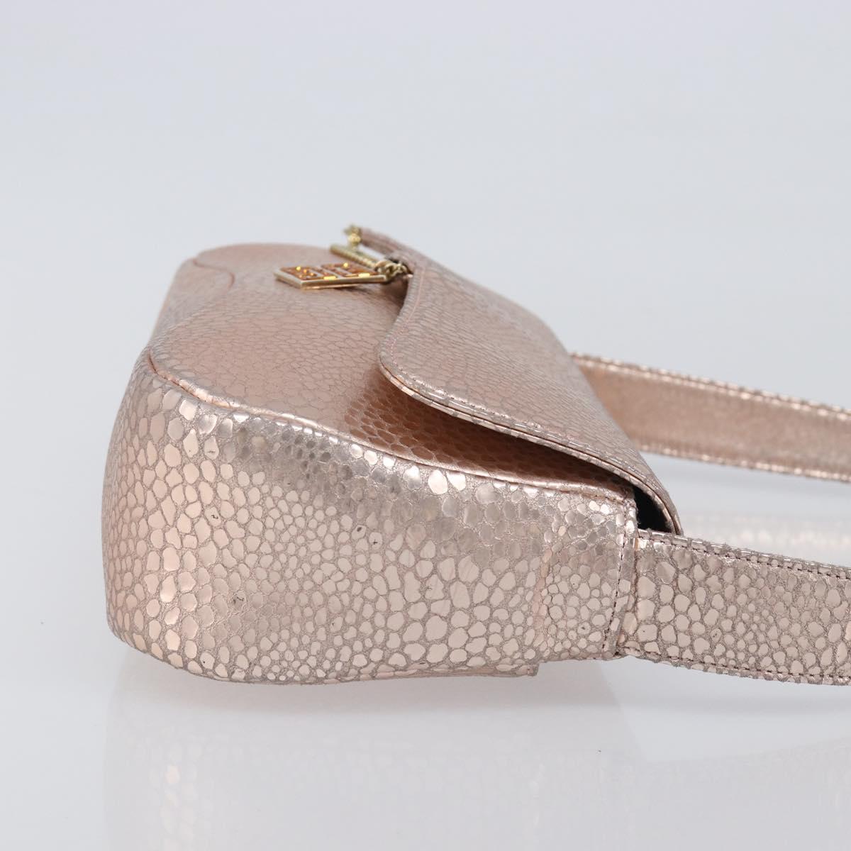 GIVENCHY Shoulder Bag Leather Pink Gold Auth 206784M