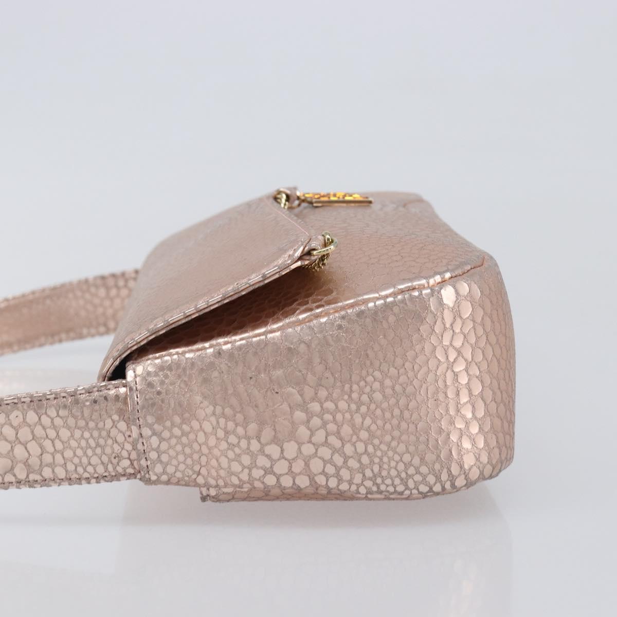 GIVENCHY Shoulder Bag Leather Pink Gold Auth 206784M