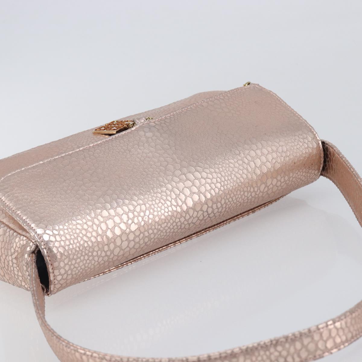 GIVENCHY Shoulder Bag Leather Pink Gold Auth 206784M