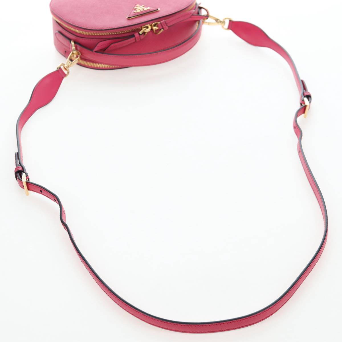 PRADA Hand Bag Safiano Leather 2way Pink Gold Auth 206787V