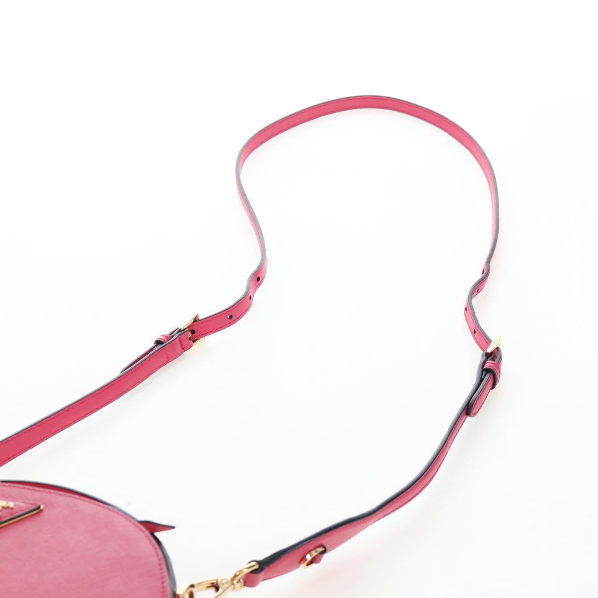 PRADA Hand Bag Safiano Leather 2way Pink Gold Auth 206787V