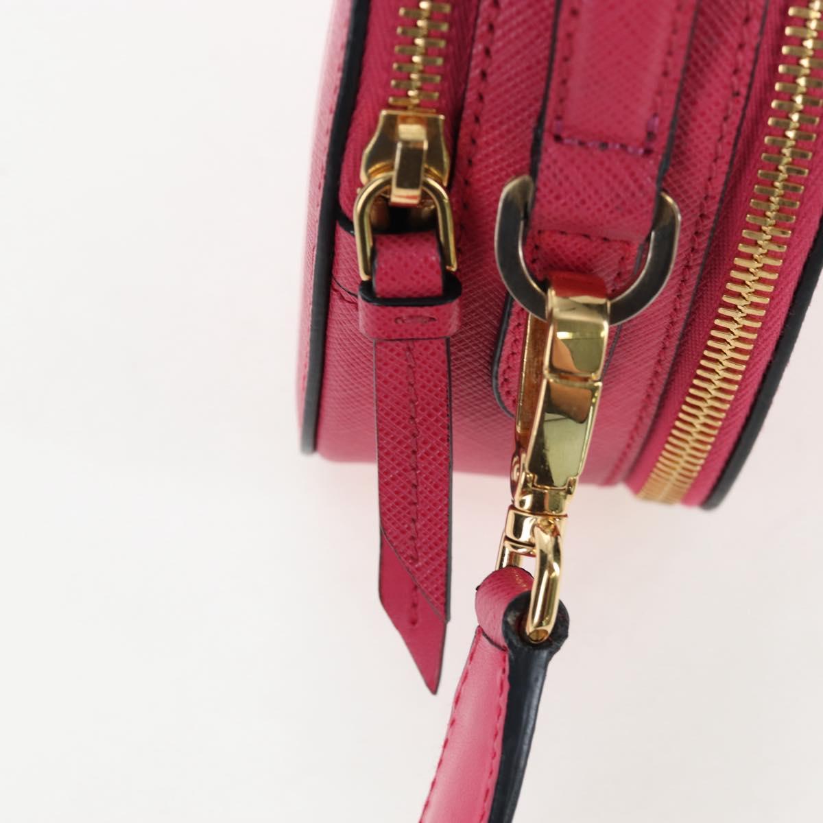 PRADA Hand Bag Safiano Leather 2way Pink Gold Auth 206787V
