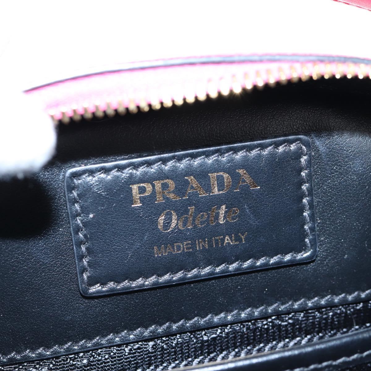 PRADA Hand Bag Safiano Leather 2way Pink Gold Auth 206787V