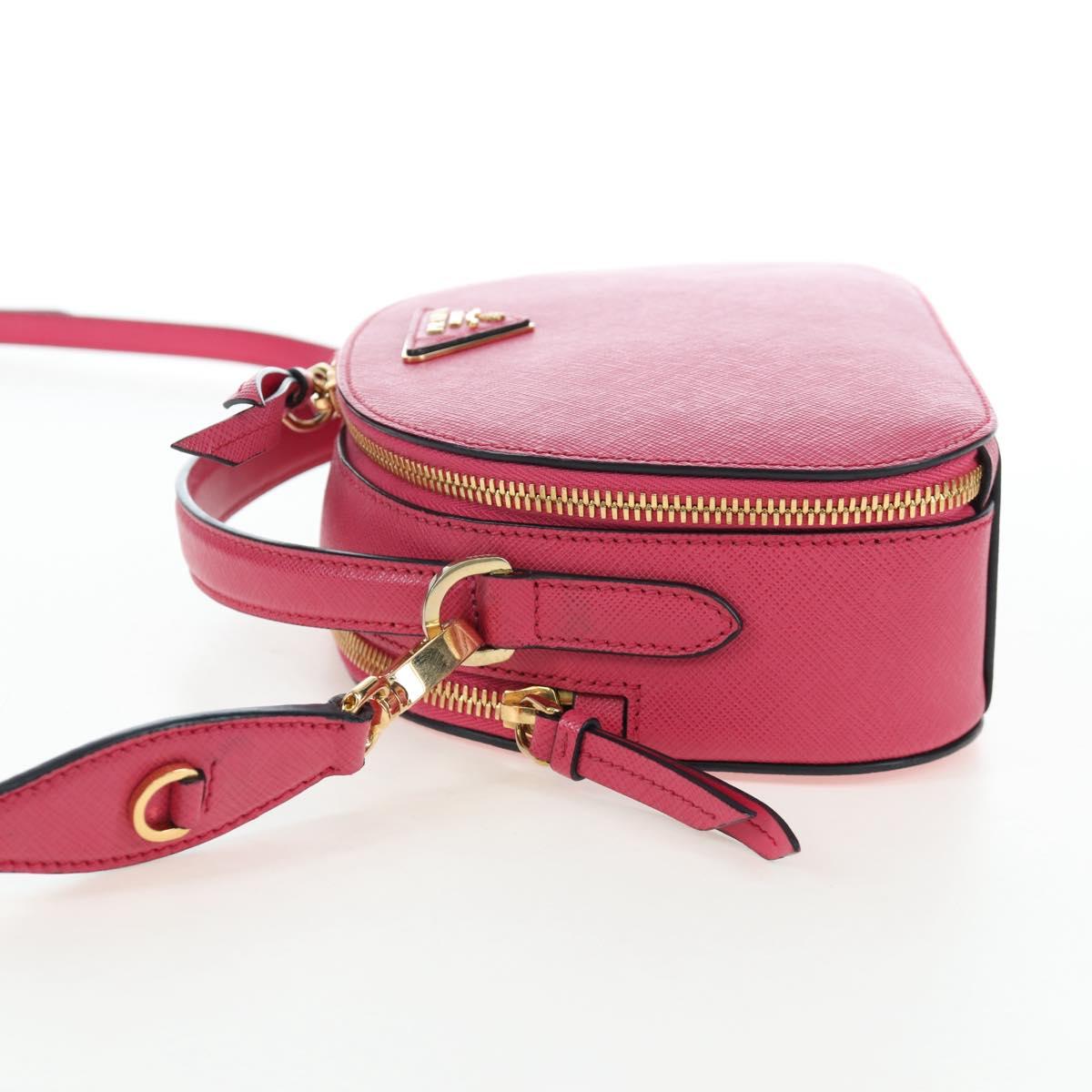 PRADA Hand Bag Safiano Leather 2way Pink Gold Auth 206787V