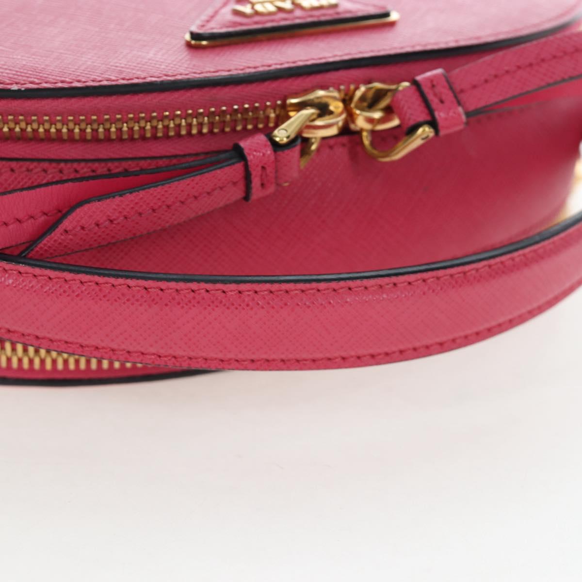 PRADA Hand Bag Safiano Leather 2way Pink Gold Auth 206787V