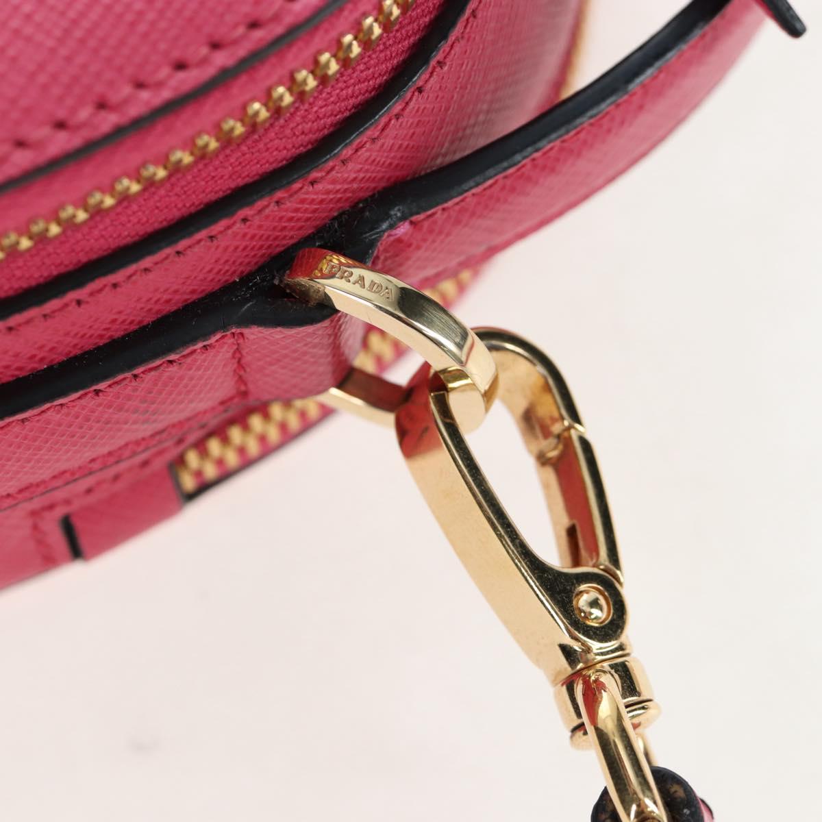 PRADA Hand Bag Safiano Leather 2way Pink Gold Auth 206787V