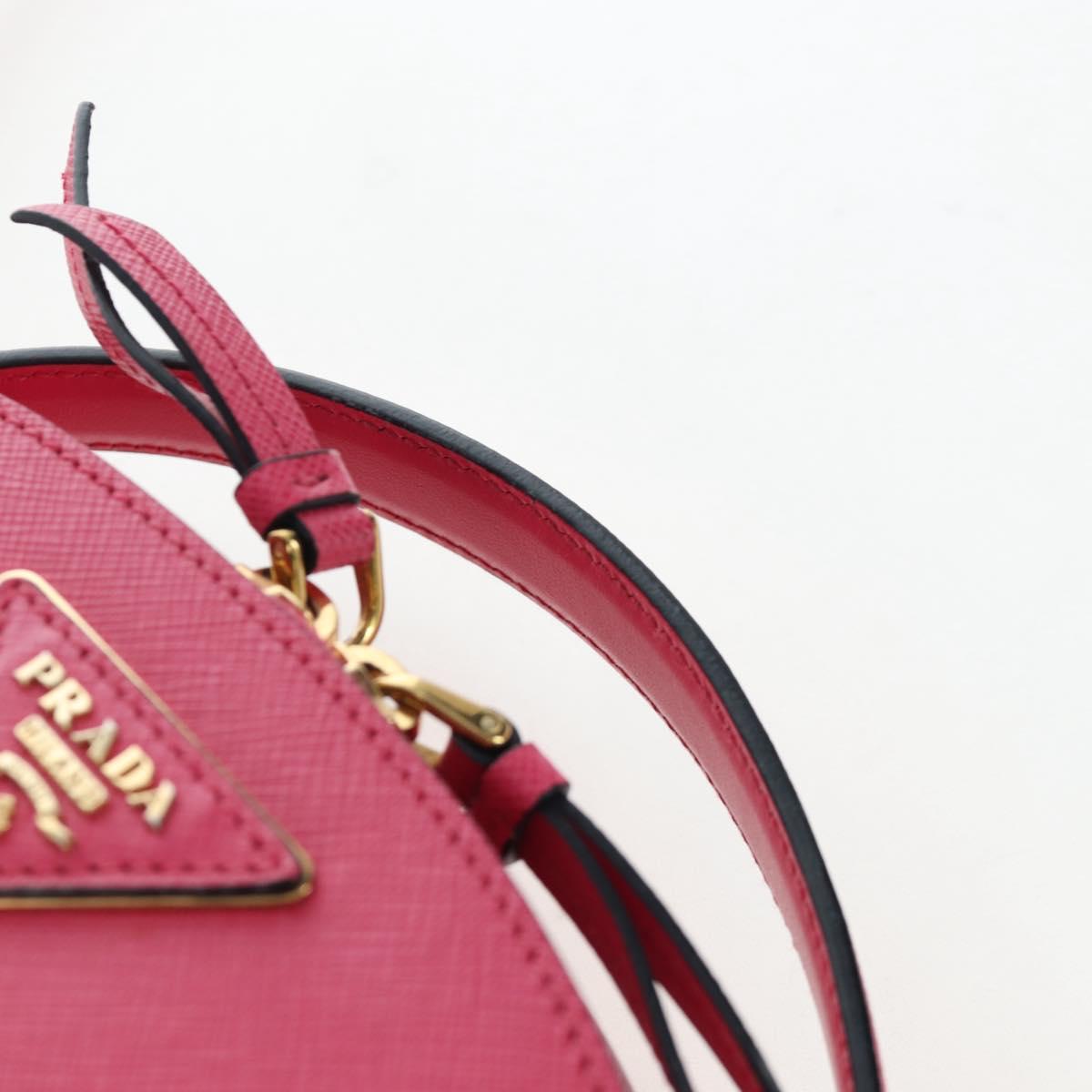PRADA Hand Bag Safiano Leather 2way Pink Gold Auth 206787V